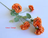 Orange - F0480 Camellia / Garden Rose Spray 81cm 5 Colour (SPECIAL) | ARTISTIC GREENERY