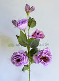F0481 Silk Lisianthus Spray 80cm Lilac SPECIAL | ARTISTIC GREENERY