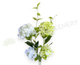 F0483 Silk Hydrangea Stem 89cm White / Light Green (Clearance Stock) Cheap Silk Flowers | ARTISTIC GREENERY