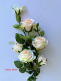 F0484 Small Rose Spray 74cm White / Blush (Clearance Stock) | ARTISTIC GREENERY