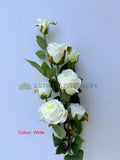 F0484 Small Rose Spray 74cm White / Blush (Clearance Stock) | ARTISTIC GREENERY