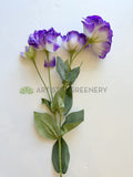F0488 Artificial Lisianthus Spray 69cm Purple & White | ARTISTIC GREENERY 桔梗