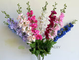 F0490 Delphinium / Stock Flower 89cm Latex 8 Colours