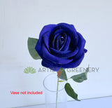 F0491 Artificial Velvet Blue Rose Stem 51cm | ARTISTIC GREENERY