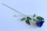 F0491 Artificial Velvet Blue Rose Stem 51cm | ARTISTIC GREENERY