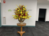 FA1131 - Yellow & Red Orchids & Roses Floral Arrangement 100cm Tall (Ref: Roshana)