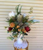 FA1143 - Mixed Style (Orange & Red) Floral Arrangement 55cm Tall (Ref: Dieter - for Medical Reception) | ARTISTIC GREENERY
