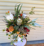 FA1143 - Mixed Style (Orange & Red) Floral Arrangement 55cm Tall (Ref: Dieter - for Medical Reception) | ARTISTIC GREENERY