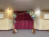 For Hire - Timber Arbor with White Roses 275cm (Code: HI0049R) Ceremony Arbor | ARTISTIC GREENERY