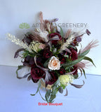 Round Bouquet - Burgundy & Cream - Rachel L | ARTISTIC GREENERY wedding flowers WA Perth Australia