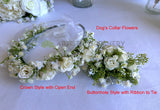 Dog wedding flowers collar - Round Bouquet - White - Lorin D | ARTISTIC GREENERY Perth Silk Flowers Florist