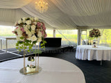 For Hire - Grand Floral Centrepiece on Gold Stand 60cm Pink & White (Code: HI0056) Gloria | ARTISTIC GREENERY
