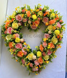 Spring Colour Floral Wreath (Heart Shape) 35cm / 60cm - SYM0055HEART
