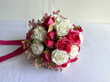 Round Bouquet - Hot Pink & White - Lorena