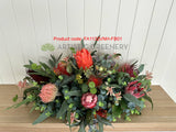 FA1132VNH-FB01 & 02 - Australian Natives Table Arrangements - Flat Base Style  (REF: Carmel Roshana Care Fireplace)| ARTISTIC GREENERY