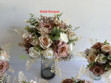Round Bouquet -  Rustic Pink Blush & White - Dayanara M