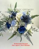 Round Bouquet - Blue & White - Emma W