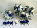 Round Bouquet - Blue & White - Emma W