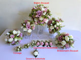Round Bouquet & Pet Pram Flowers (Cat Flowers ) - Pink Purple & White - Gloria L | ARTISTIC GREENERY