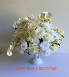 FA1133 - Artificial White Orchids Roses Flower Arrangement in Urn (60cm Height) | ARTISTIC GREENERY
