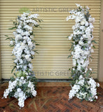 For Hire - White Swag / Floral Arch / Moon Arbor / Crescent Arbor - Freestanding (Code: HI0063WHI) Silk Arbor Flowers Hire Perth