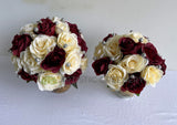 Round Bouquet - Burgundy & Cream - Jessica G | ARTISTIC GREENERY wedding flowers WA Perth Australia