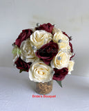 Round Bouquet - Burgundy & Cream - Jessica G | ARTISTIC GREENERY wedding flowers WA Perth Australia