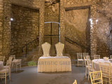 Mr and Mrs chairs - Wedding Package - Blue & White - Hayley & Scott (April 2022) at Yanchep National Park Cabaret Cave |  ARTISTIC GREENERY Silk Flowers Wedding and Event Decoration for Hire Perth WA Australia
