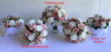 Round Bouquet - Dusty Pink & White - Alana & Paul (Bouquets & Flower Girl Baskets)