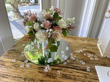 For Hire - Guest Table Centrepiece Short Style with Round Mirror (Code: HI0055) | Perth Hire Flowers