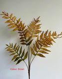Brown - LEA0133 Artificial Fern Foliage 116cm Brown / Red / Green | ARTISTIC GREENERY