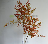 LEA0136 Artificial Sacred Bamboo / Nindina Foliage 110cm Autumn Style | ARTISTIC GREENERY