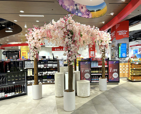 Perth International Airport Arrivals Duty Free - Floral Stand Display | ARTISTIC GREENERY Commerical Fitout with Artificial Flowers WA