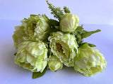 SP0013LGRE Peony Ranunculus Bunch 45cm Light Green for bouquet 55cm Ideal for wedding - best seller | ARTISTIC GREENERY