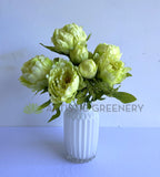 SP0013LGRE Peony Ranunculus Bunch 45cm Light Green for bouquet 55cm Ideal for wedding - best seller | ARTISTIC GREENERY