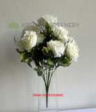 SP0104-11 Silk rose bunch (11 Flowers) 40cm White - Artistic Greenery