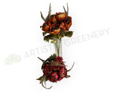 SP0193-S87 Peony Bunch with Gold Trims 49cm Orange / Pink | ARTISTIC GREENERY