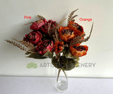 SP0193-S87 Peony Bunch with Gold Trims 49cm Orange / Pink | ARTISTIC GREENERY