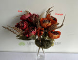 SP0193-S87 Peony Bunch with Gold Trims 49cm Orange / Pink | ARTISTIC GREENERY