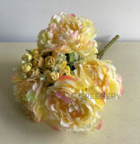 SP0287LYEL Artificial Peony & Ranunculus Bouquet 53cm Light Yellow | ARTISTIC GREENERY