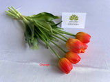 ORANGE - SP0346-2 Latex Tulip Bunch 40cm Orange / Yellow / Purple | ARTISTIC GREENERY