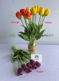 SP0346-2 Latex Tulip Bunch 40cm Orange / Yellow / Purple | ARTISTIC GREENERY