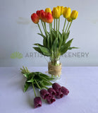 SP0346-2 Latex Tulip Bunch 40cm Orange / Yellow / Purple | ARTISTIC GREENERY