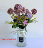  SP0371 Silk Mini Hydrangea Bunch 34cm Mauve Purple Colour | ARTISTIC GREENERY