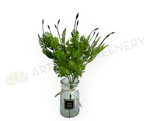 SP0392 Artificial Seeded Dusty Miller Plant with Black Tips 38cm | ARTISTIC GREENERY