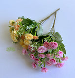 SP0419-S91 Rustic Silk Cornflower / Carnation Bunch 28cm Bush / Pink | ARTISTIC GREENERY