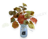 SP0432-S91 Faux Greenery Painted-leaf Begonia Bunch 32cm Orange | ARTISTIC GREENERY