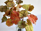 SP0432-S91 Faux Greenery Painted-leaf Begonia Bunch 32cm Orange | ARTISTIC GREENERY