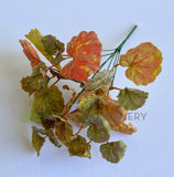 SP0432-S91 Faux Greenery Painted-leaf Begonia Bunch 32cm Orange | ARTISTIC GREENERY