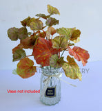 SP0432-S91 Faux Greenery Painted-leaf Begonia Bunch 32cm Orange | ARTISTIC GREENERY